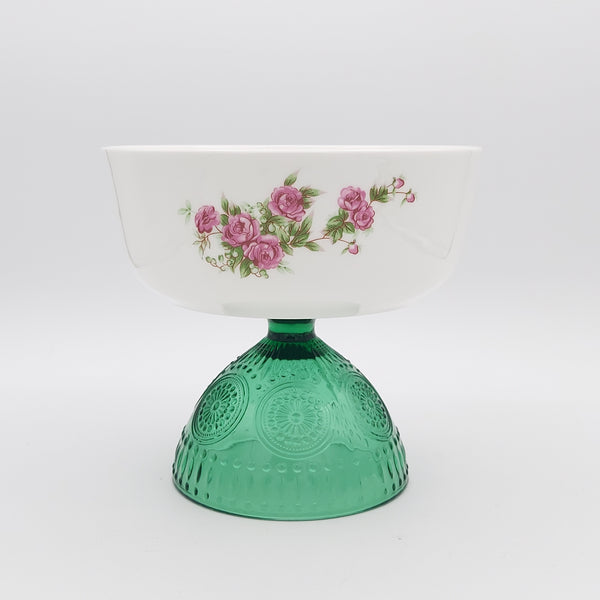 Golesorkhi Bowl with Short Green Glass Stand