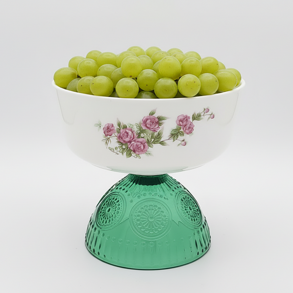 Golesorkhi Bowl with Short Green Glass Stand