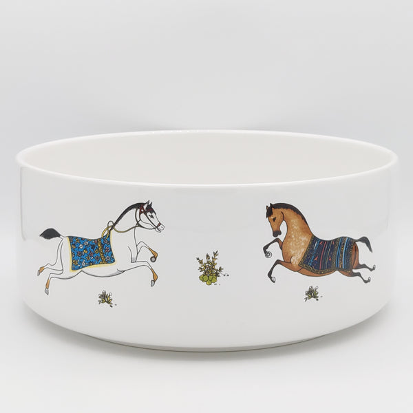 Torkaman Horses Large Ceramic Bowl