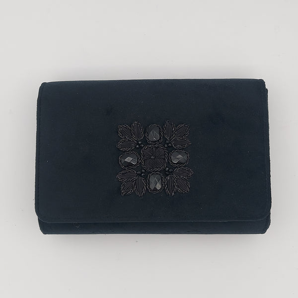 Black Classic Clutch with Onyx & Dark Sermeh