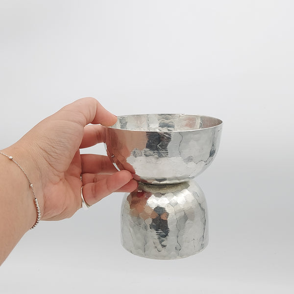 Small Footed Hammered Copper Bowl
