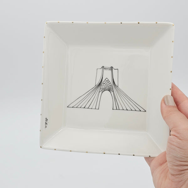 Shahyad Tower Jewelry Dish with Gold Touches