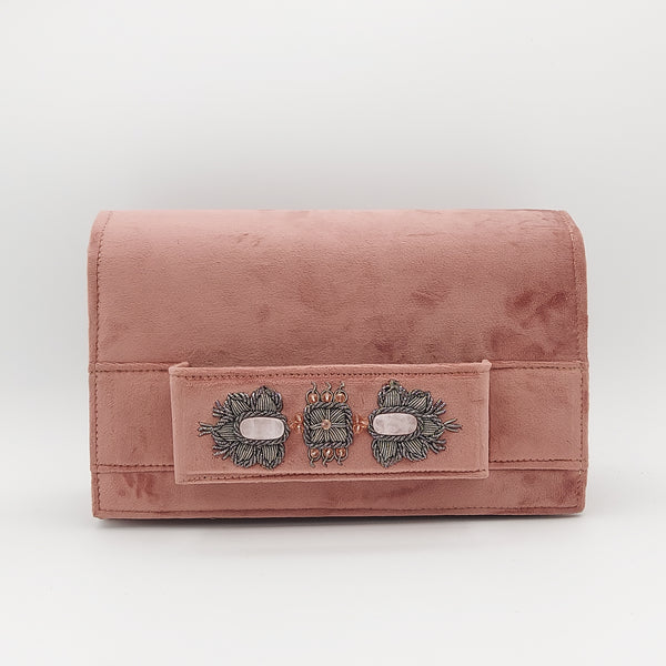 Pink Amood Clutch with Rose Quartz