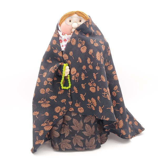 Bibi Gol Wearing Black & Brown Chador
