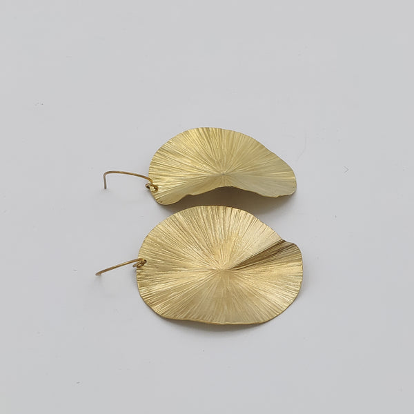 Brass Round Freeform Earrings