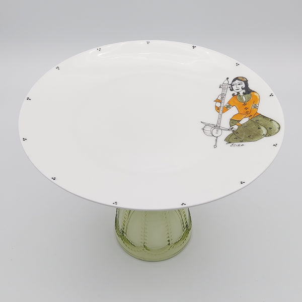 Hand Painted Kamancheh Khatoon Serving Plate