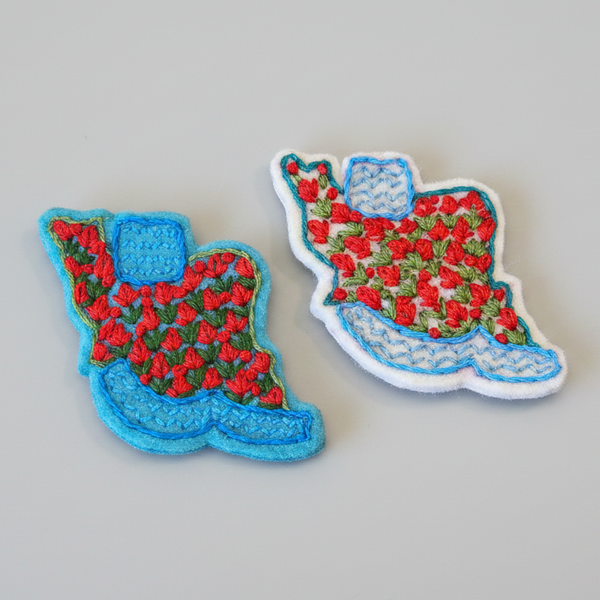 Land of Tulips Embroidered Brooch