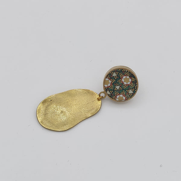 Adorn-Khatam Brass-Gold Finish Earring