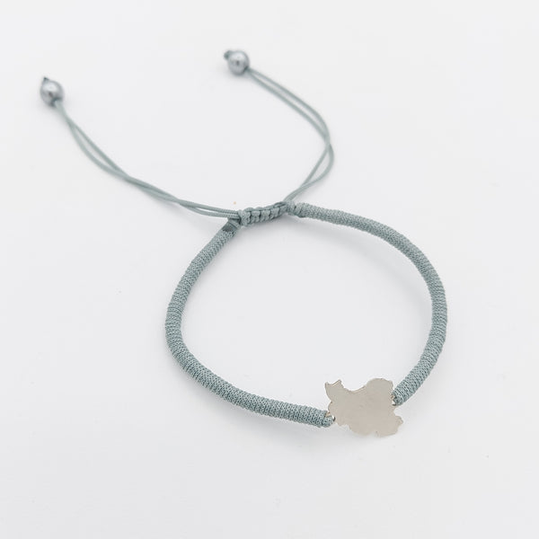 Unisex Iran Map Silver Bracelet