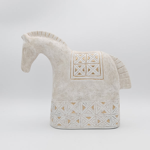 Decorative Elegant Horse Sculpture with Gold Touches