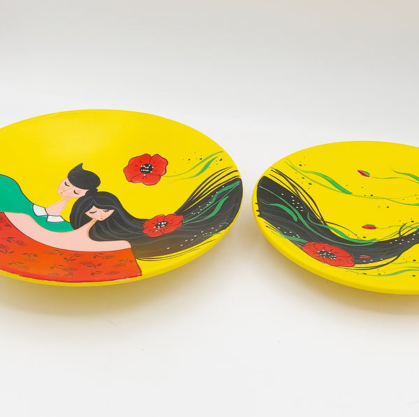 "Shaghayegh Gisoo" Hand Painted Decorative Plate (Set of 2)