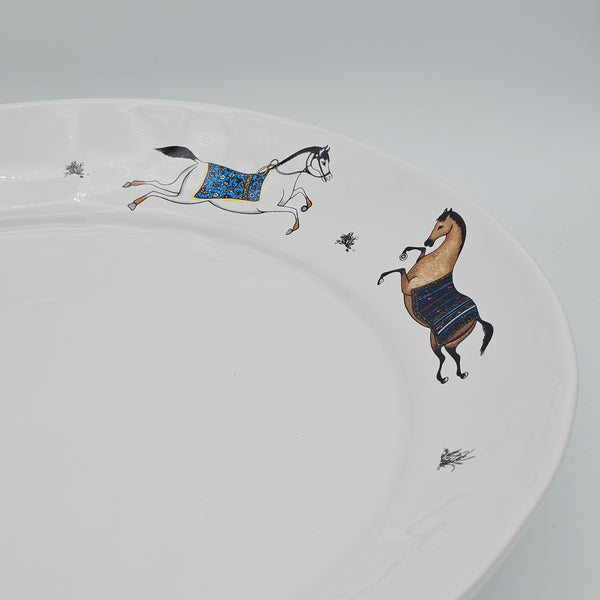 Torkaman Horses Large Round Platter