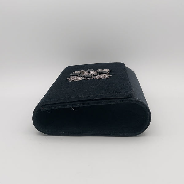 Black Classic Clutch with Onyx & Sermeh