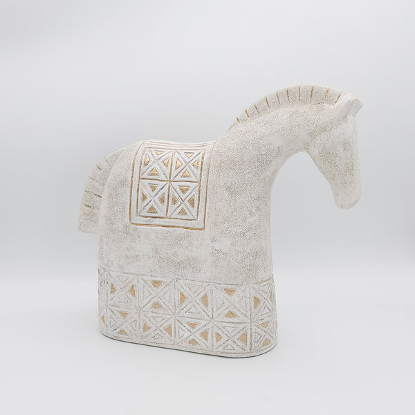 Decorative Elegant Horse Sculpture with Gold Touches