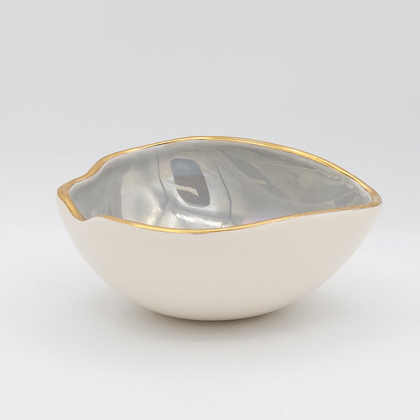 "Sadaf" Ceramic Bowl with Golden Rim