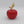 Red Ceramic Apple with Gold-Colored Leaf