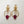 Red Crown Brass Earrings with Pearls