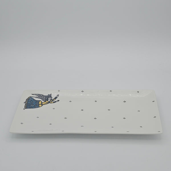 Hand Painted Persian Angel Rectangular Dish