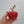 Red Ceramic Apple with Gold-Colored Leaf