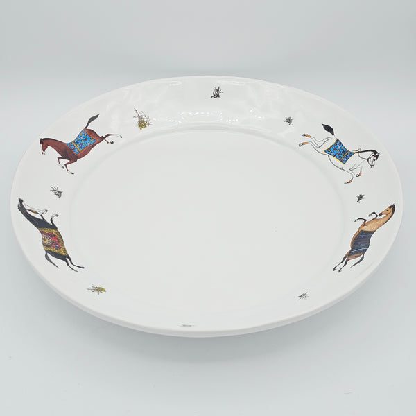 Torkaman Horses Large Round Platter