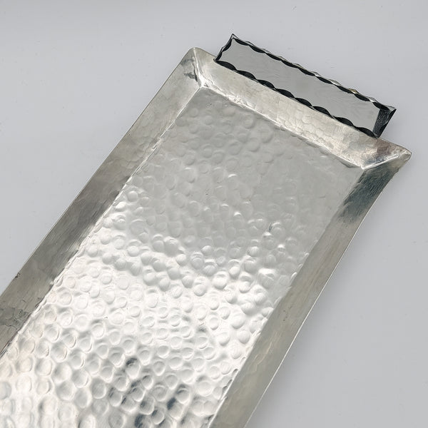 Large Copper Serving Tray with Etched Mirror