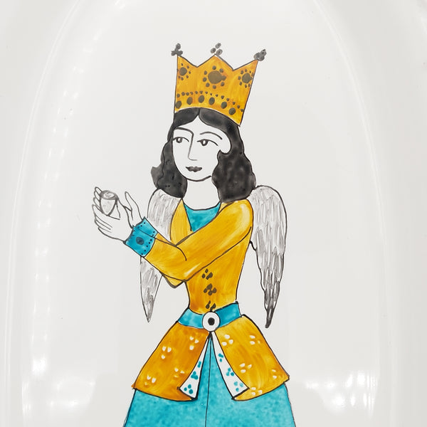 Hand Painted Regal Angel Qajar Lady Dish
