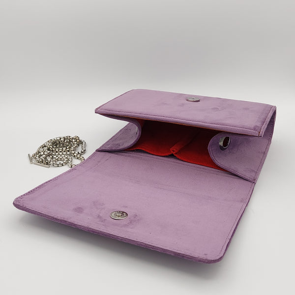 Violet Classic Clutch with Pink Stone