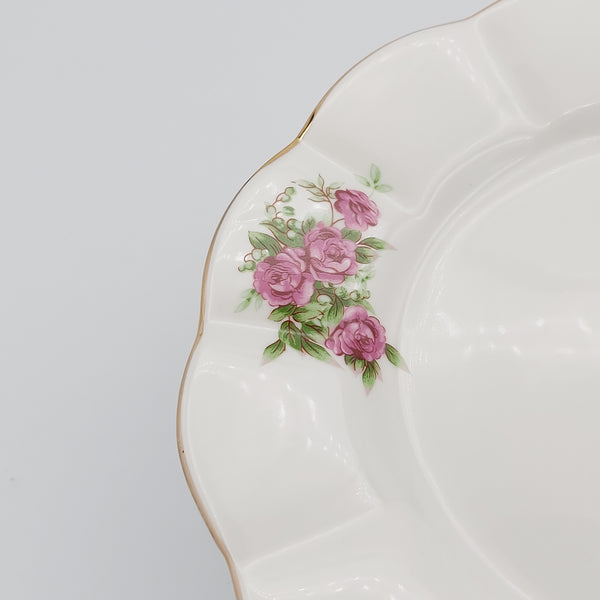 Wavy Golesorkhi Plate With Short Green Stand and Gold Rim
