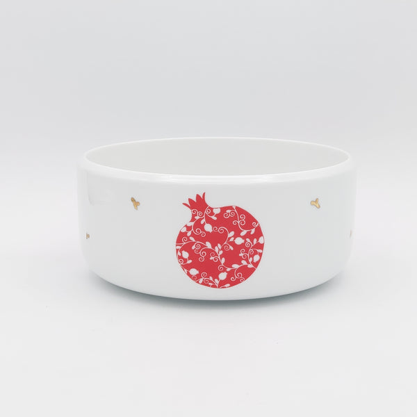 Pomegranate Bowl with Gold Touches