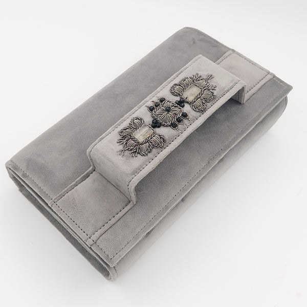 Grey Amood Clutch with Smoke Quartz