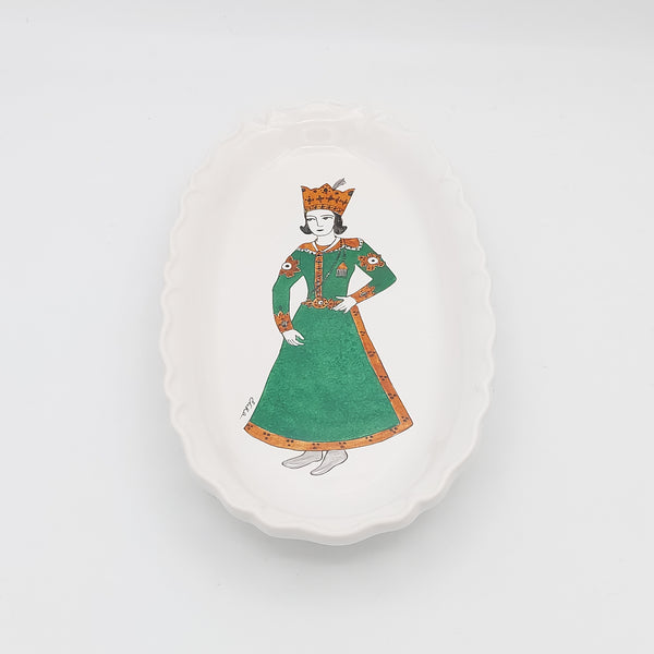 Hand Painted Regal Qajar Commander Dish