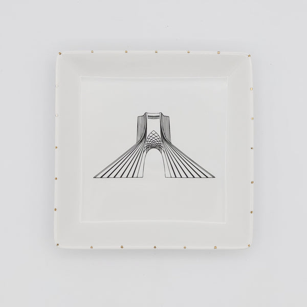 Shahyad Tower Jewelry Dish with Gold Touches