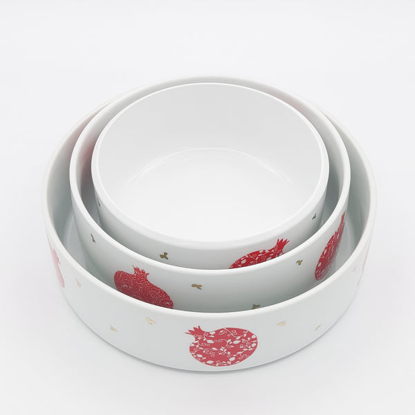Pomegranate Bowl with Gold Touches