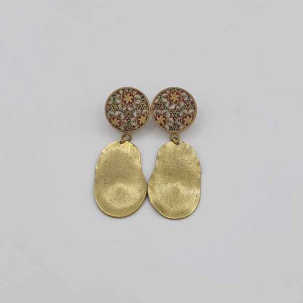Adorn-Khatam Brass-Gold Finish Earring