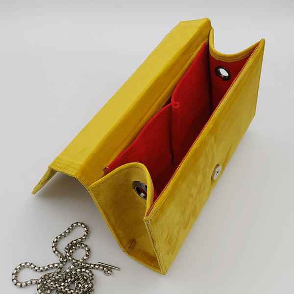 Yellow Amood Clutch with Turquoise