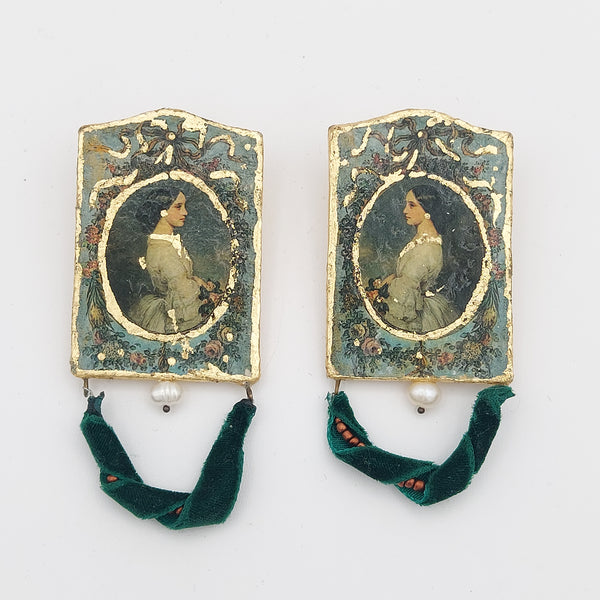 Classic Lady Paper Mache Earring