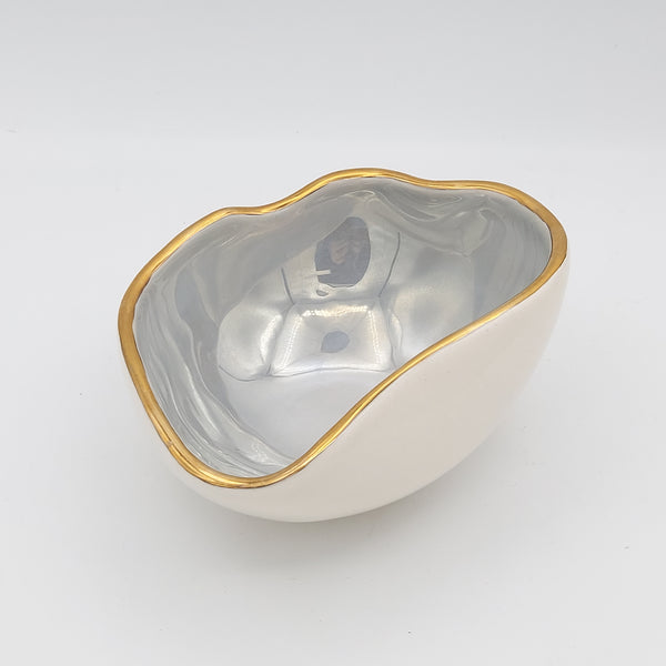 "Sadaf" Ceramic Bowl with Golden Rim