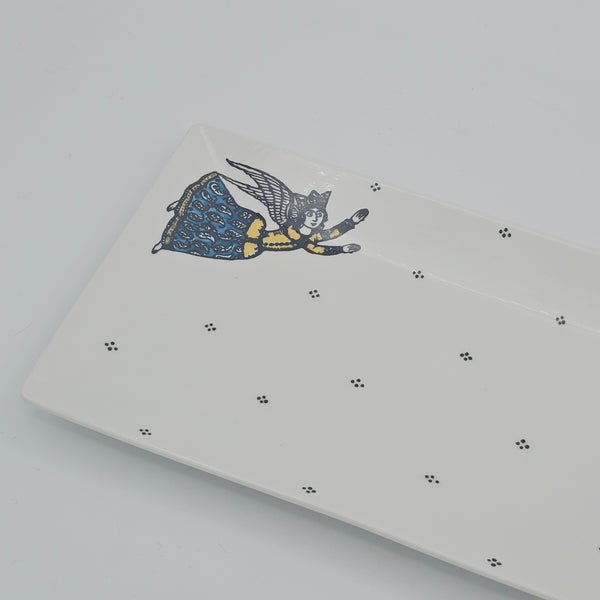 Hand Painted Persian Angel Rectangular Dish