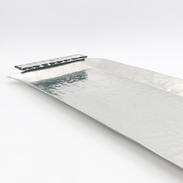 Large Copper Serving Tray with Etched Mirror