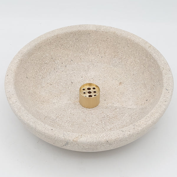Travertine Bowl Incense Holder