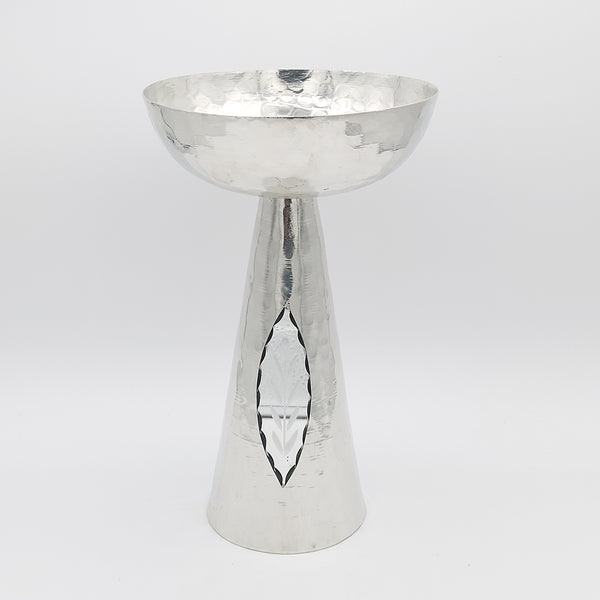 Footed Copper Bowl with Etched Mirror