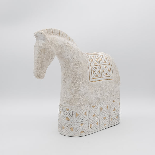 Decorative Elegant Horse Sculpture with Gold Touches