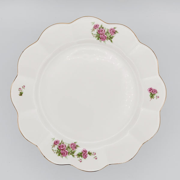 Large Wavy Golesorkhi Plate With Gold Rim & Short Blue Glass Stand