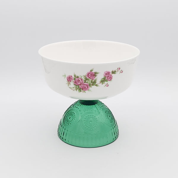 Golesorkhi Bowl with Short Green Glass Stand