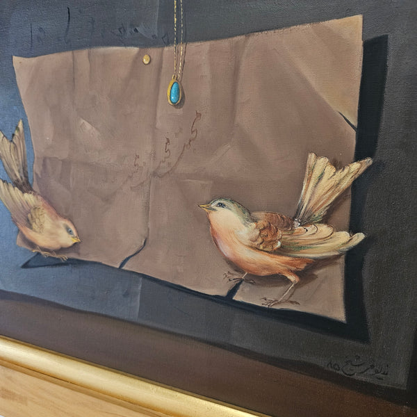 Autumn Birds – Hand-painted Acrylic on Canvas