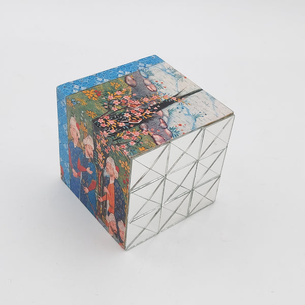 Hand Cut Mirror Cube Decorative Object