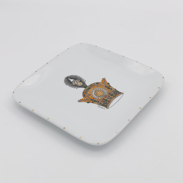Hand Painted Pahlavi Crown Appetizer Plate