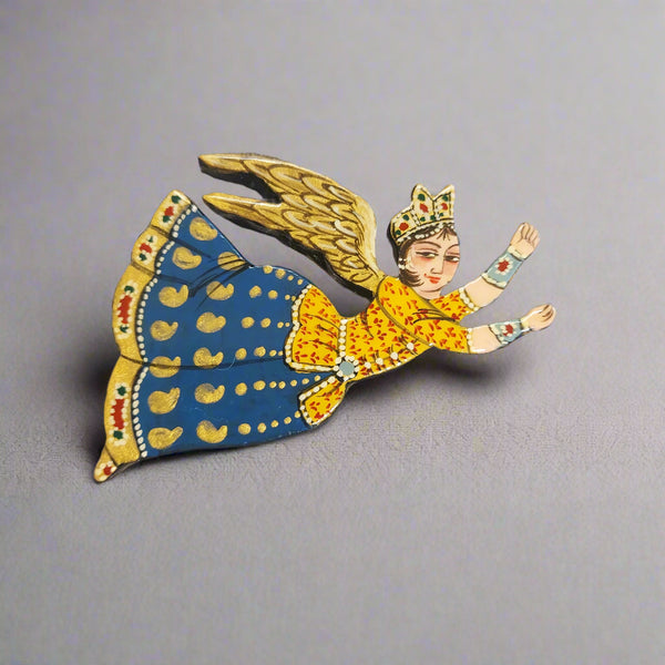 Persian Angle Brooch-Yellow Orange Blue