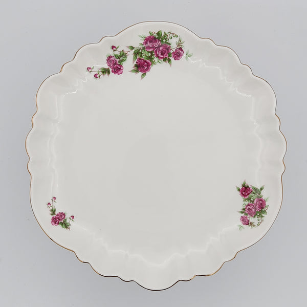 Wavy Golesorkhi Serving Plate With Gold Rim & Purple Glass Stand