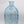 Hand Painted Gold Flowers on Blue Glass Vase